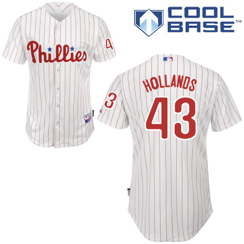 Mario Hollands #43 MLB Jersey-Philadelphia Phillies Men's Authentic Home White Cool Base Baseball Jersey